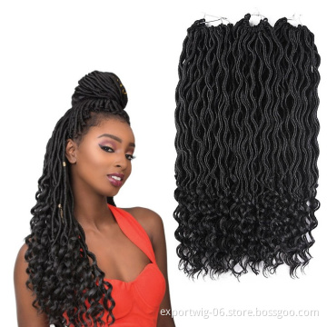 Faux Locs Crochet Hair 20 Inch curly Wavy Gypsy Locs Ombre Crochet braid Hair Extensions  Synthetic Hair Bulk Goddess Locs
